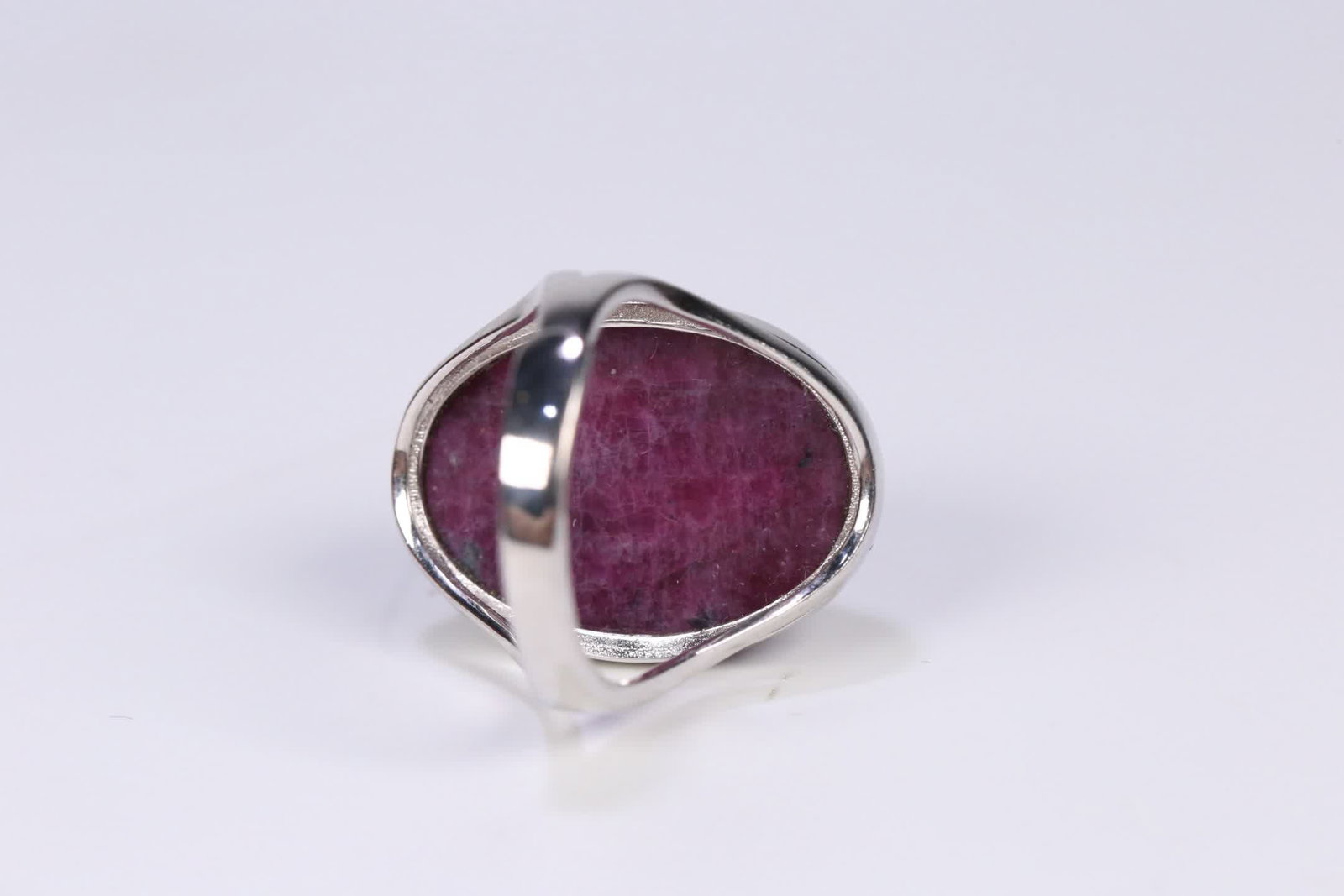 A Qing Dynasty ruby silver-plated ring - 4