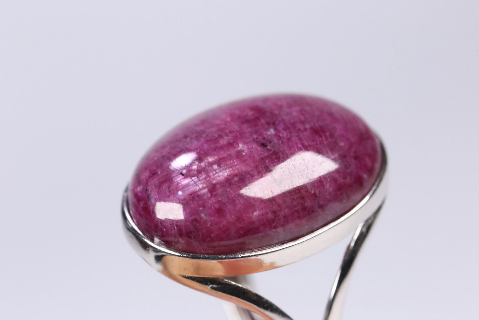 A Qing Dynasty ruby silver-plated ring - 6