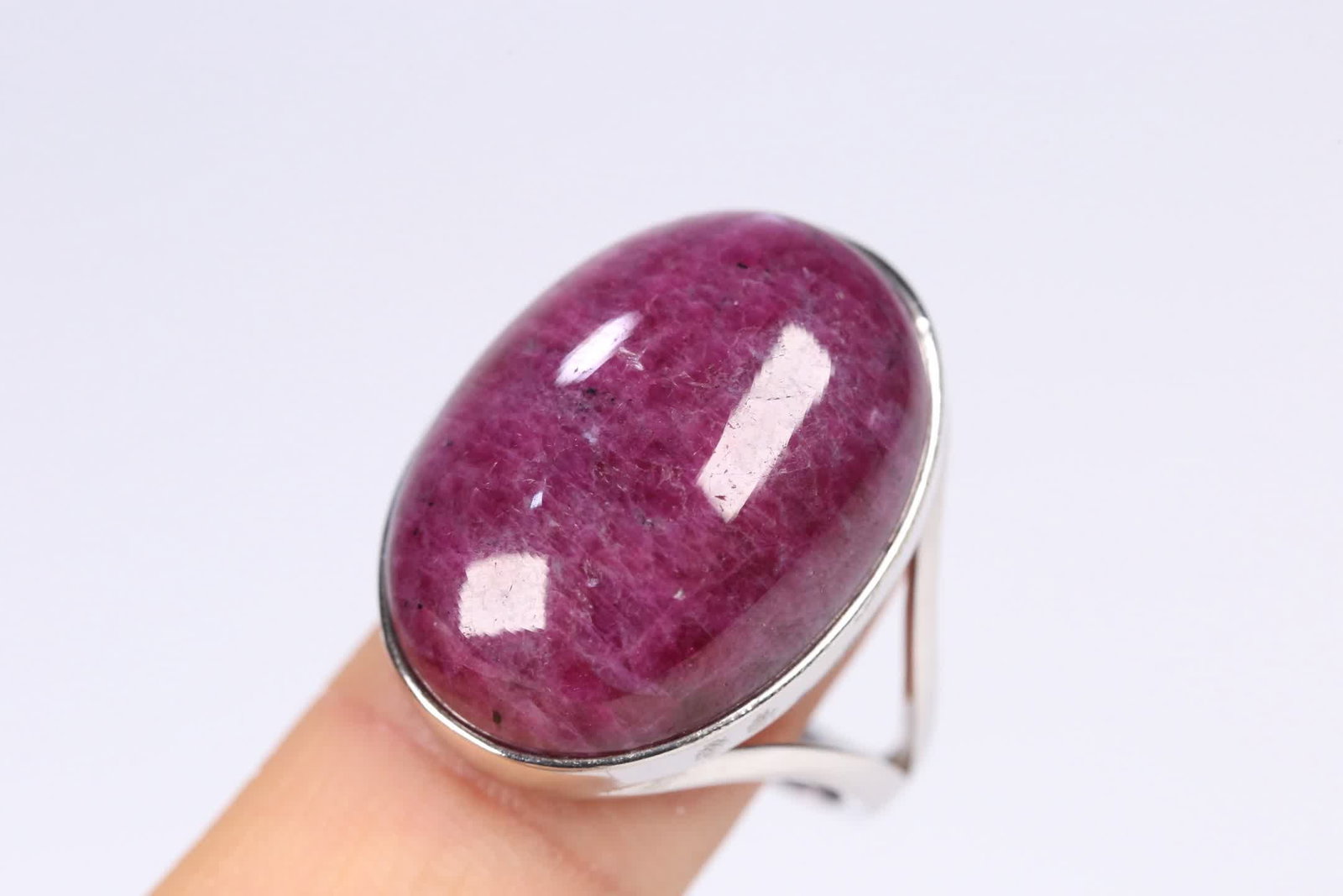 A Qing Dynasty ruby silver-plated ring - 9