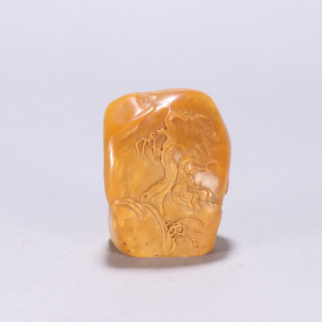 A Qing dynasty Tian Huangshi character story seal: Qing Dynasty Tian Huangshi Character Story Seal SIZE: H:5cm W:4.3cm W:100.5g (The Dimensions Of All Batches Are Manually Measured.If You Need More Detailed Information, Please Contact Our Customer Ser