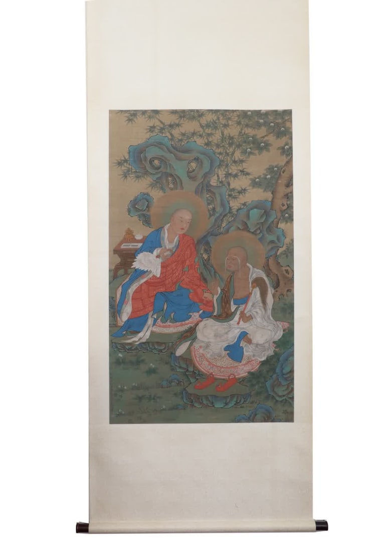 A painting of Ding Guanpeng's Zen-inspired Arhat teachings (1 of 9)