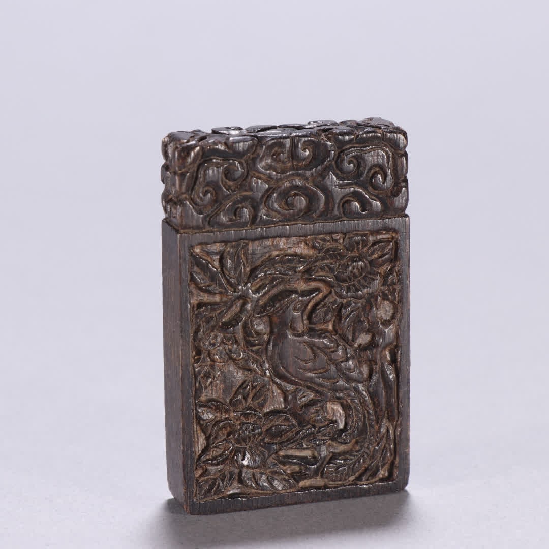 One plaque with a poem and prose plaque featuring agarwood flowers and birds (1 of 9)