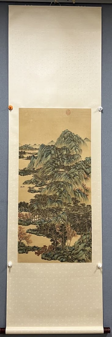 A landscape scroll by a renowned artist (1 of 7)