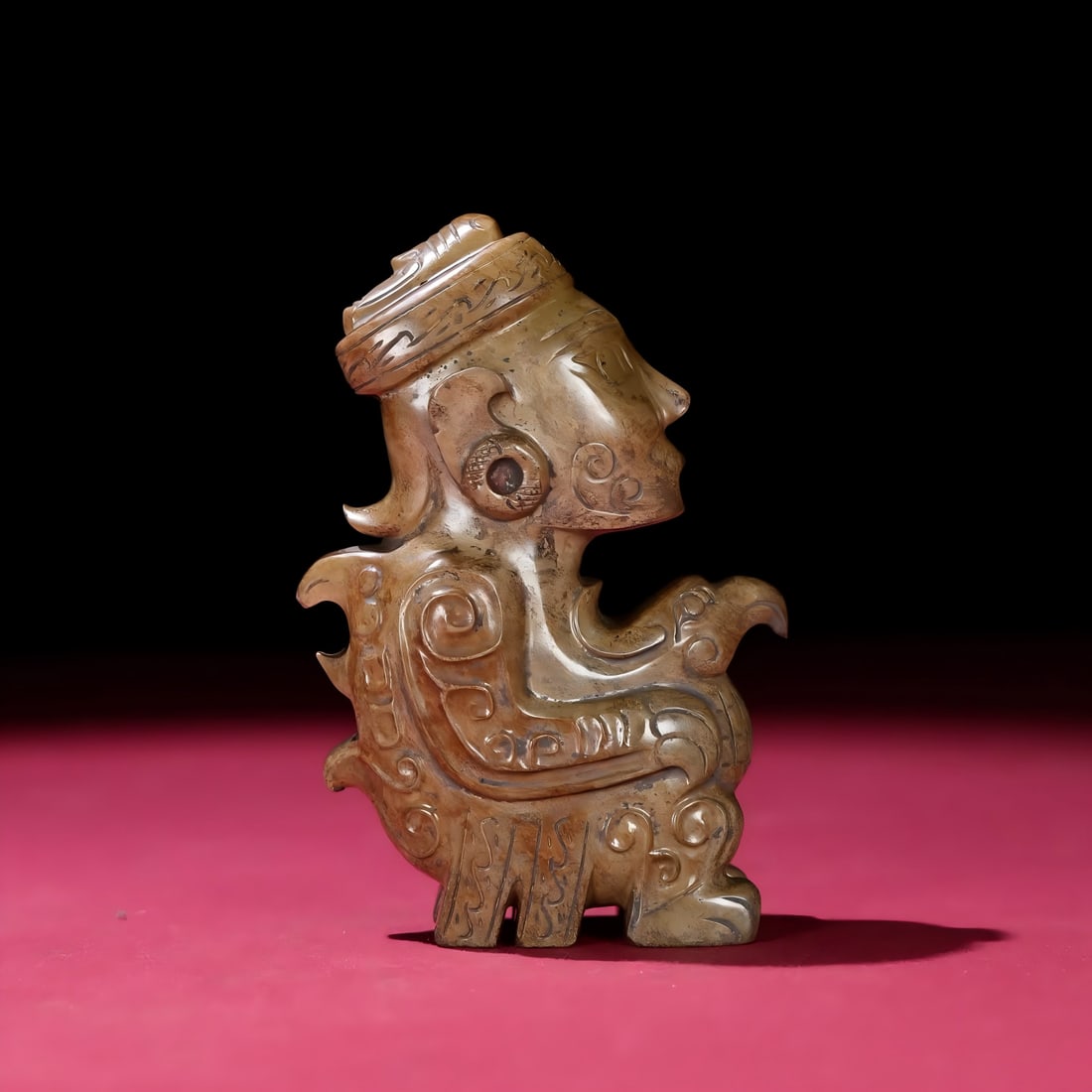 A piece of Shijiahe Jade Noble Lady Handle: Shijiahe Jade Noble Lady Handle SIZE: 67x104x35mm W:287g (The Dimensions Of All Batches Are Manually Measured.If You Need More Detailed Information, Please Contact Our Customer Service Before Bidding.