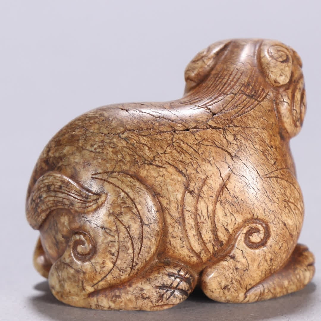 A piece of ancient Han dynasty jade beast carving - 6