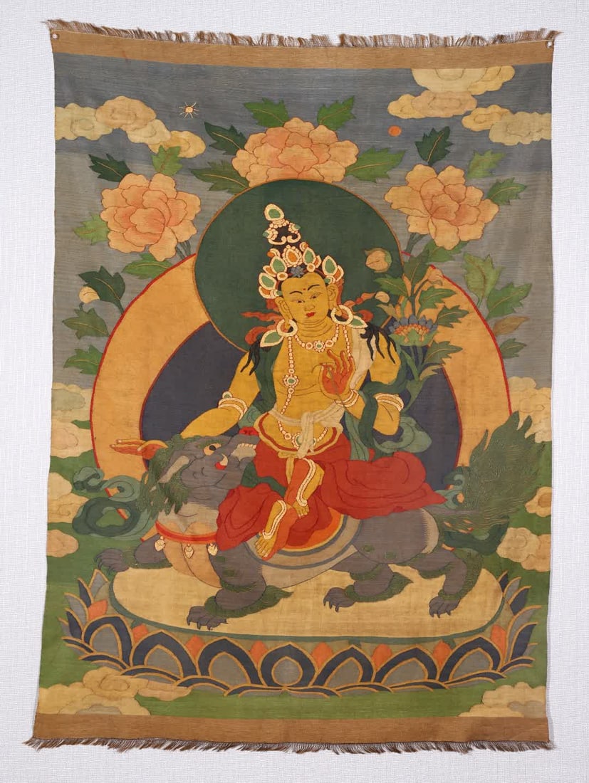 A Qing Dynasty kesi thangka: Qing Dynasty kesi thangka SIZE: L:116cm W:82cm (The Dimensions Of All Batches Are Manually Measured.If You Need More Detailed Information, Please Contact Our Customer Service Before Bidding.)