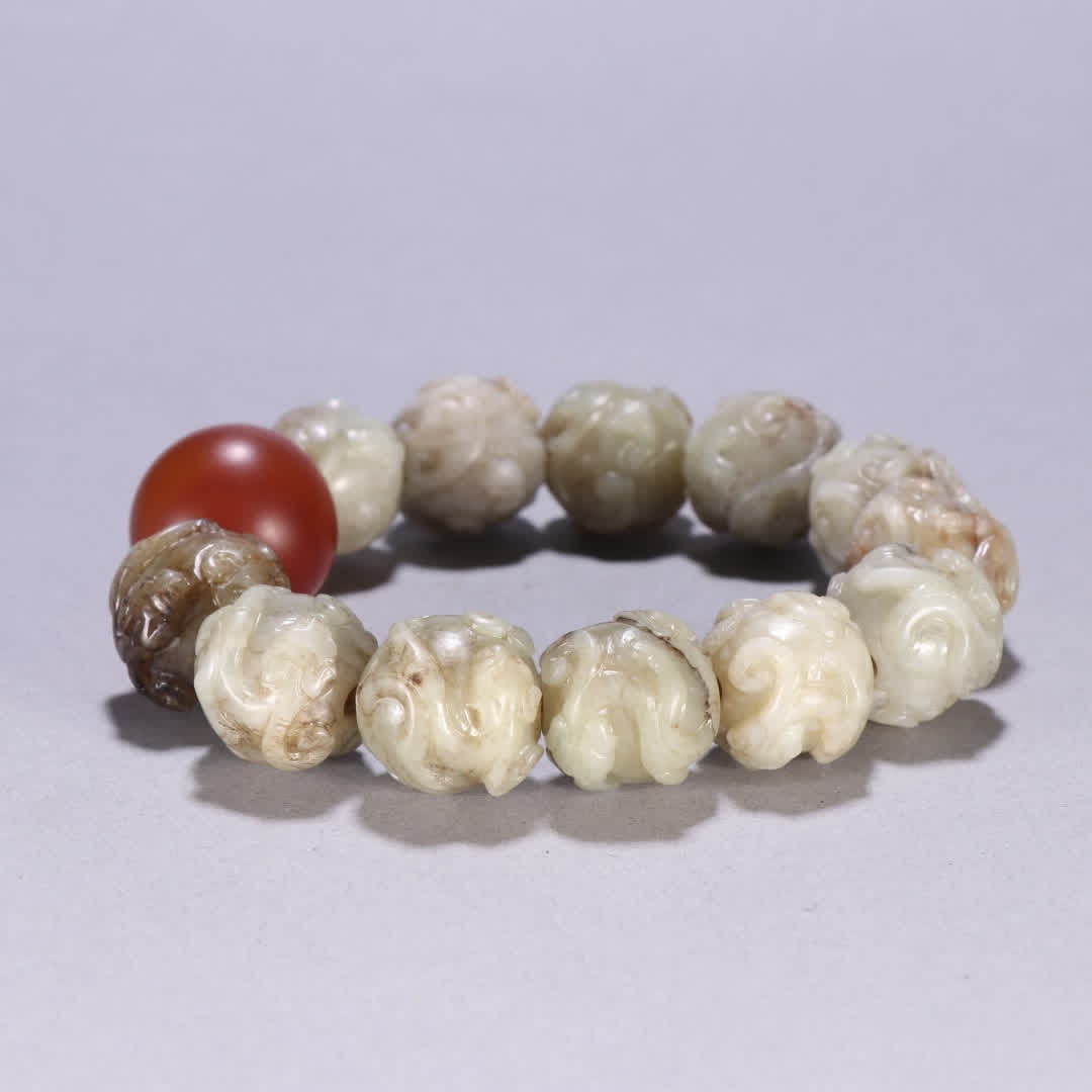 One Hetian jade chi dragon pattern bracelet - 3