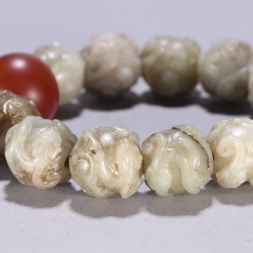 One Hetian jade chi dragon pattern bracelet - 4