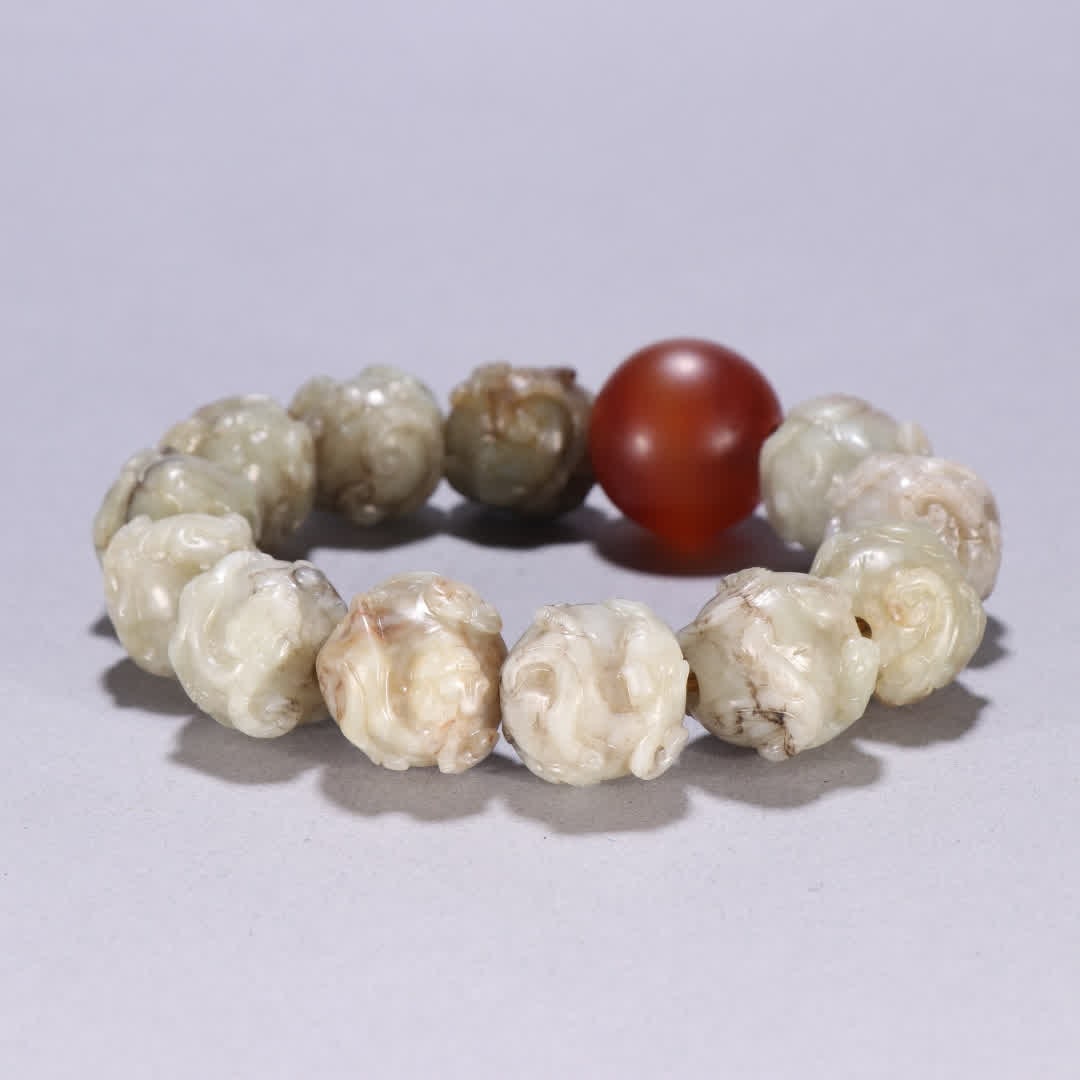 One Hetian jade chi dragon pattern bracelet - 5