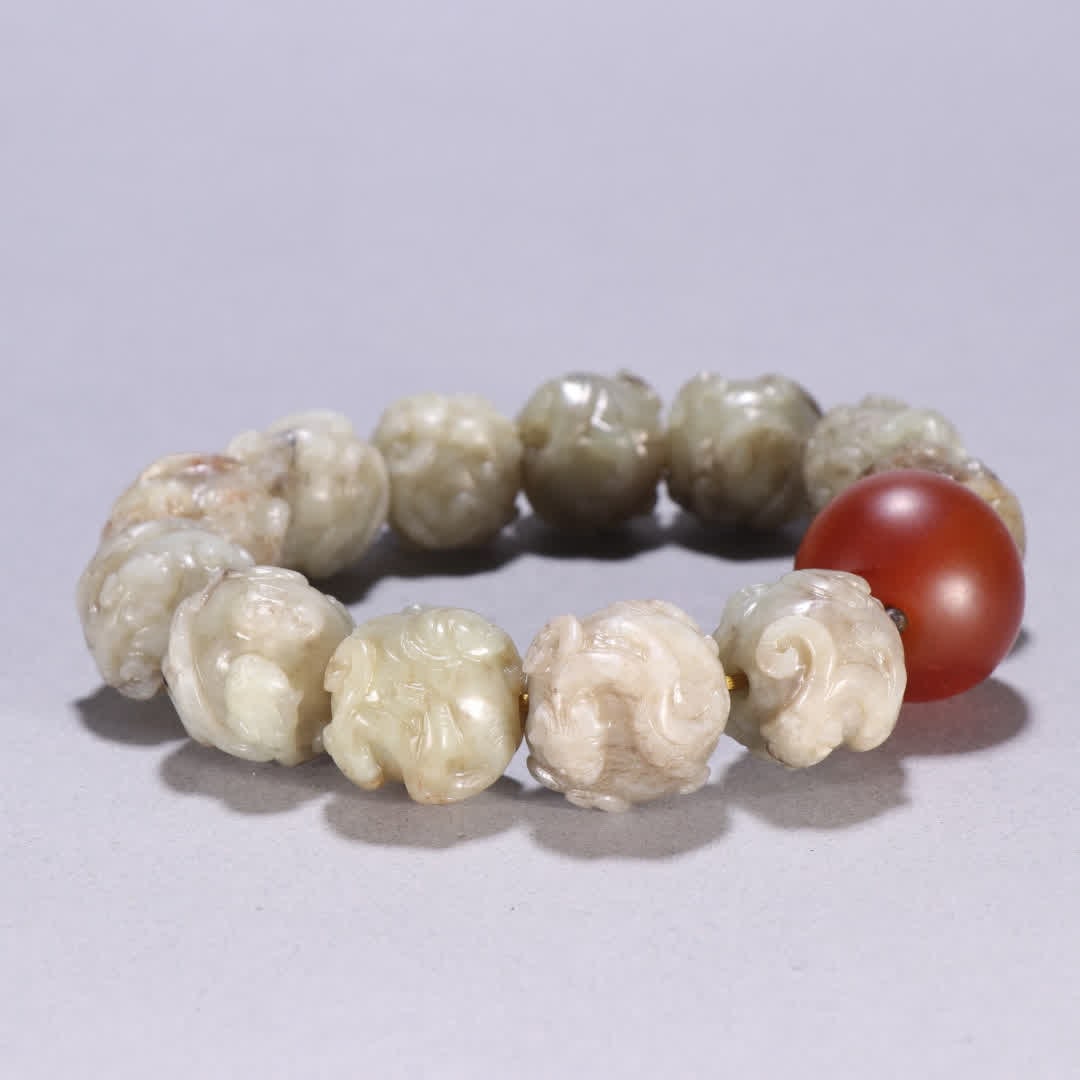 One Hetian jade chi dragon pattern bracelet - 7
