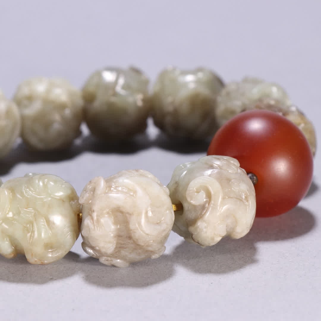 One Hetian jade chi dragon pattern bracelet - 9