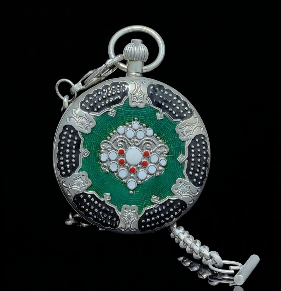 A late Qing dynasty double-open pocket watch: In the late Qing dynasty, I open my pocket watch in pairs SIZE: D:5.5cm (The Dimensions Of All Batches Are Manually Measured.If You Need More Detailed Information, Please Contact Our Customer Service 