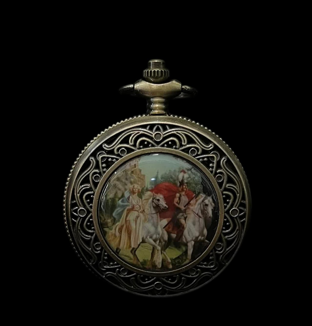 A pocket watch from a late Qing dynasty figure: Late Qing figures' single-door pocket watches SIZE: D:47mm (The Dimensions Of All Batches Are Manually Measured.If You Need More Detailed Information, Please Contact Our Customer Service Before