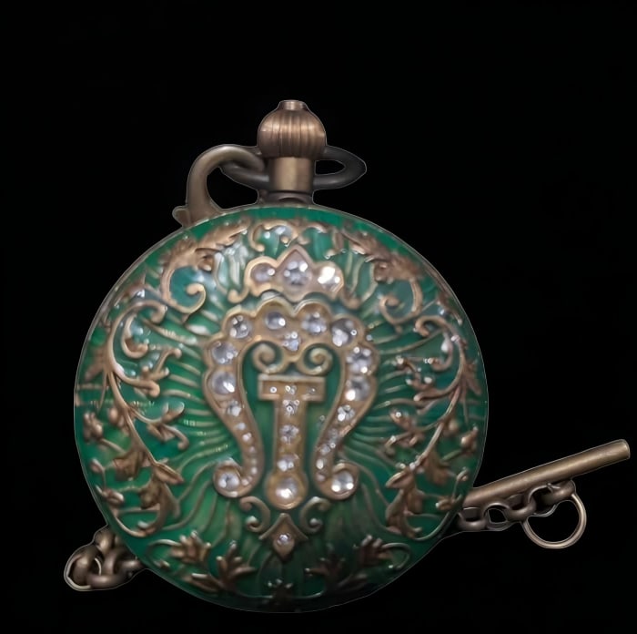 A late Qing dynasty double-leaf pure copper pocket watch: Late Qing Dynasty double-leaf pure copper pocket watch SIZE: D:55mm (The Dimensions Of All Batches Are Manually Measured.If You Need More Detailed Information, Please Contact Our Customer Service