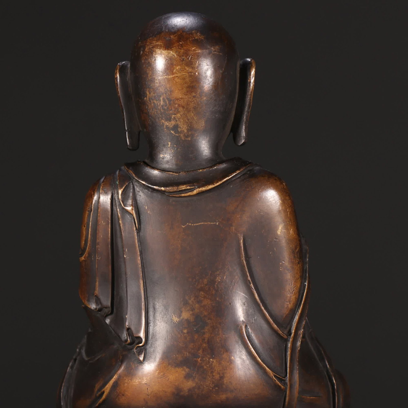 A bronze seated Arhat statue - 6