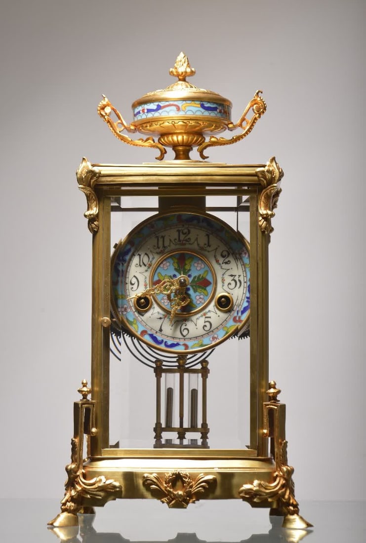 A 19th-century French bronze gilt enamel four-ming bell: Nineteenth century: French gilt bronze enamel four-ming bell SIZE: H:40cm W:21cm (The Dimensions Of All Batches Are Manually Measured.If You Need More Detailed Information, Please Contact Our Customer