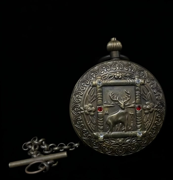A late Qing Yilu Ping An double-opening pure copper pocket watch: Late Qing Dynasty Yilu Ping'an Double Leaf Pure Copper Pocket Watch SIZE: D:55mm (The Dimensions Of All Batches Are Manually Measured.If You Need More Detailed Information, Please Contact Our Customer