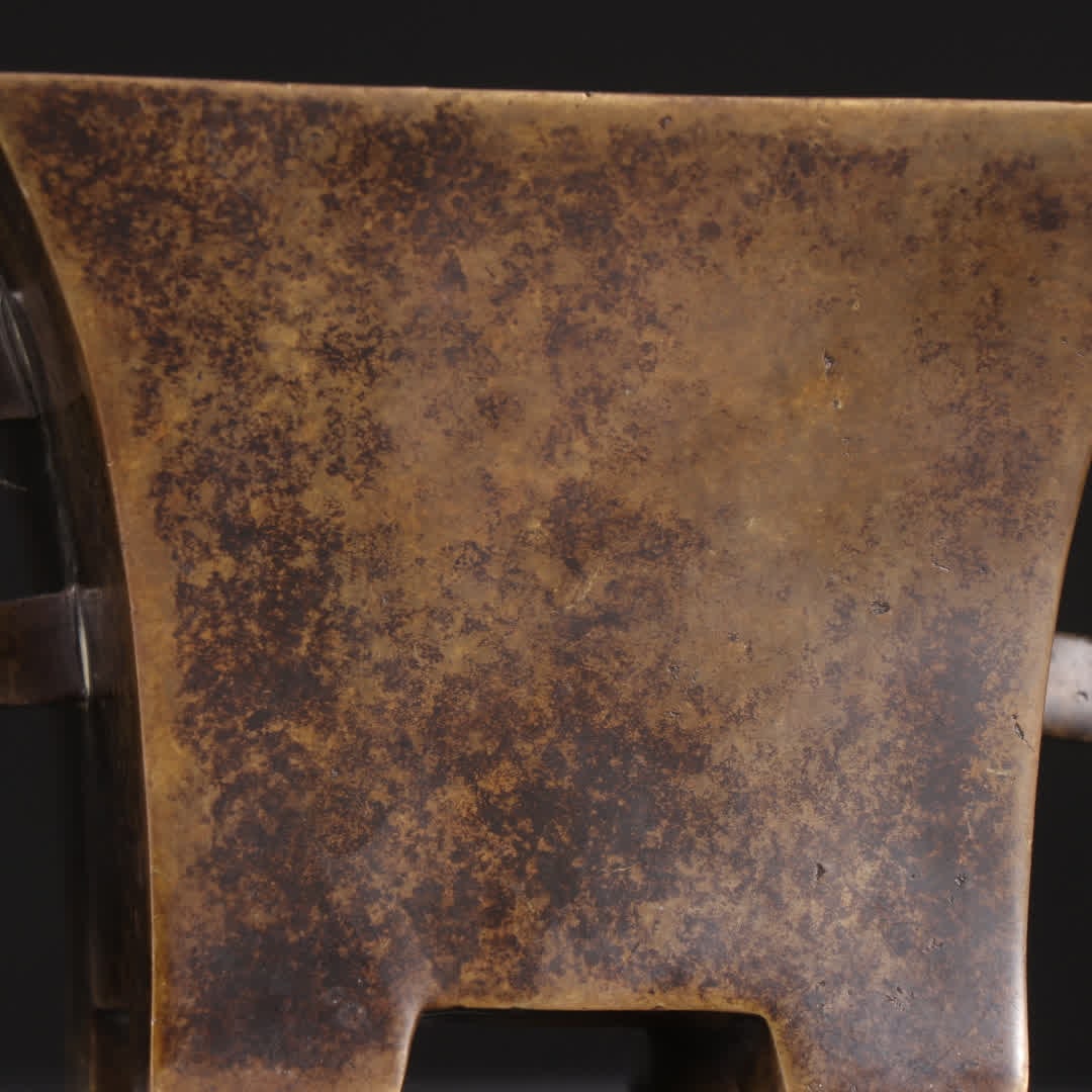 One copper double-halberd-handled incense burner - 6