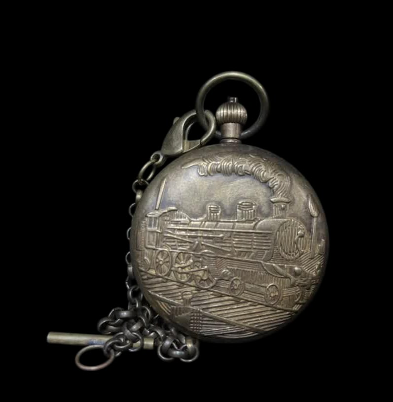 A late Qing dynasty double-leaf pure copper pocket watch: Late Qing Dynasty double-leaf pure copper pocket watch SIZE: D:55mm (The Dimensions Of All Batches Are Manually Measured.If You Need More Detailed Information, Please Contact Our Customer Service Befo
