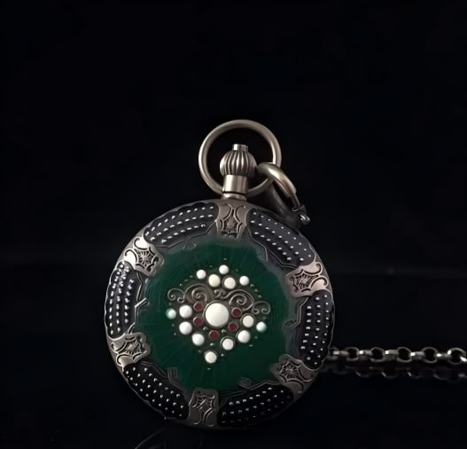 A late Qing dynasty bronze pocket watch: Late Qing dynasty copper pocket watch SIZE: D:5cm (The Dimensions Of All Batches Are Manually Measured.If You Need More Detailed Information, Please Contact Our Customer Service Before Bidding.)
