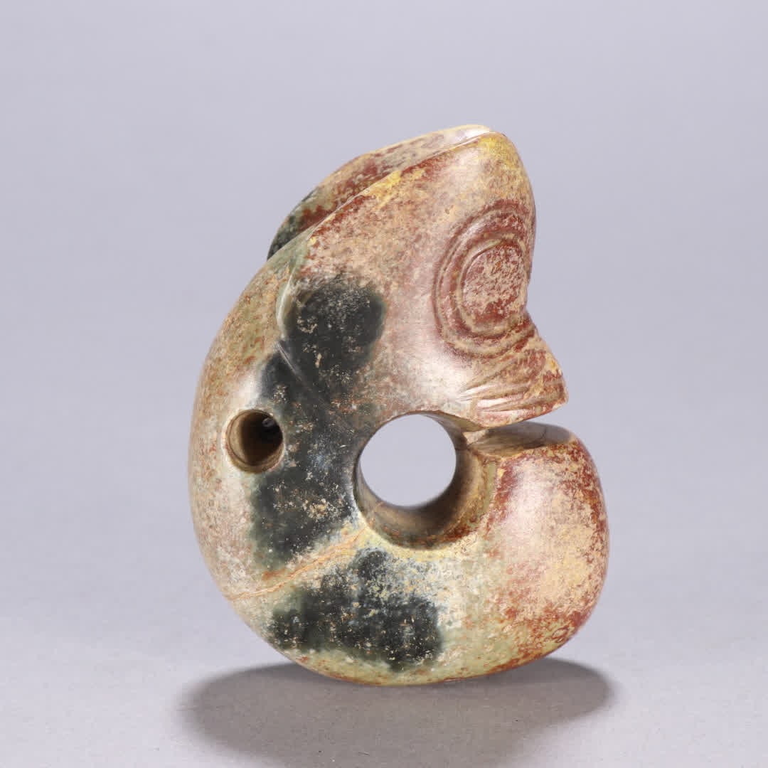 A piece of Hongshan Culture Hemo Jade Pig Dragon (1 of 9)