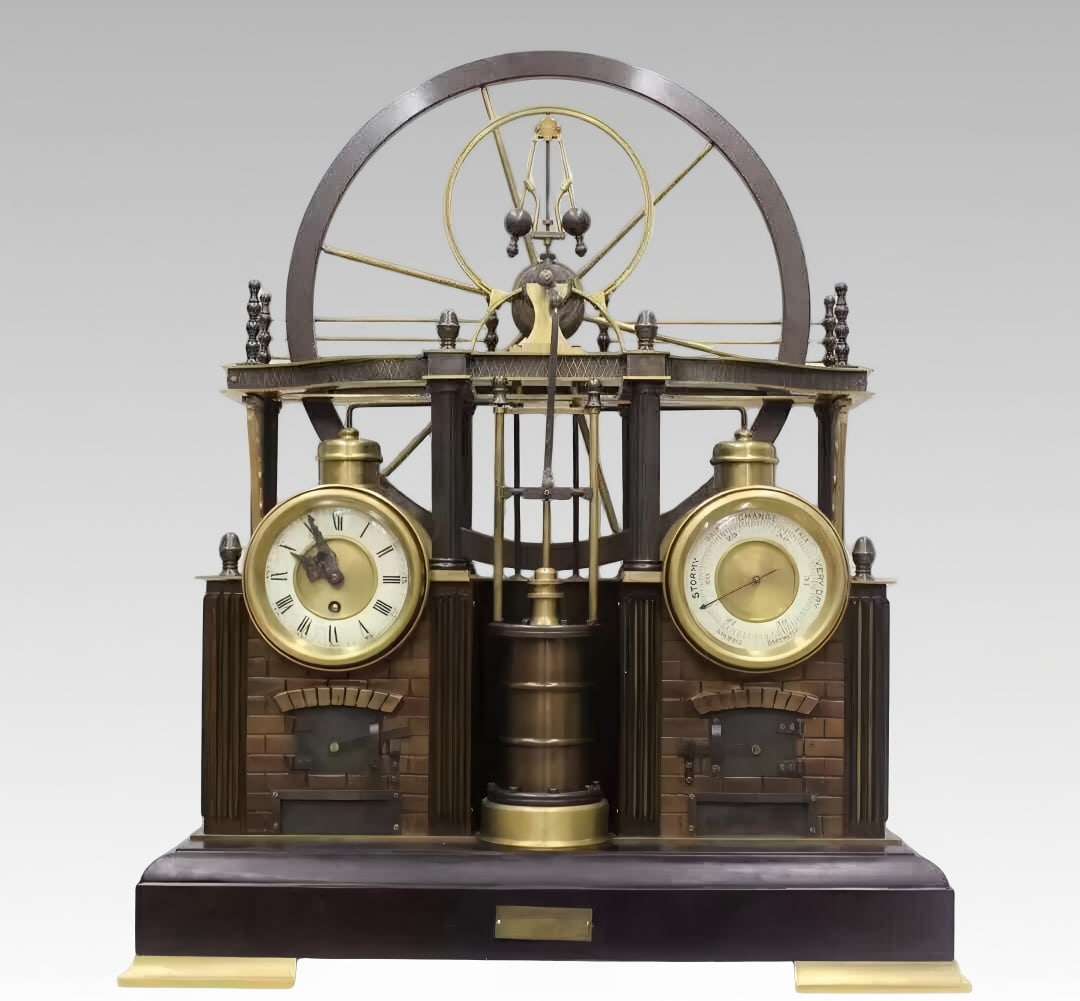 A late Qing steam-powered industrial model clock: Late Qing steam-powered industrial model clock SIZE: L:37cm W:20cm H:47cm (The Dimensions Of All Batches Are Manually Measured.If You Need More Detailed Information, Please Contact Our Customer Servic