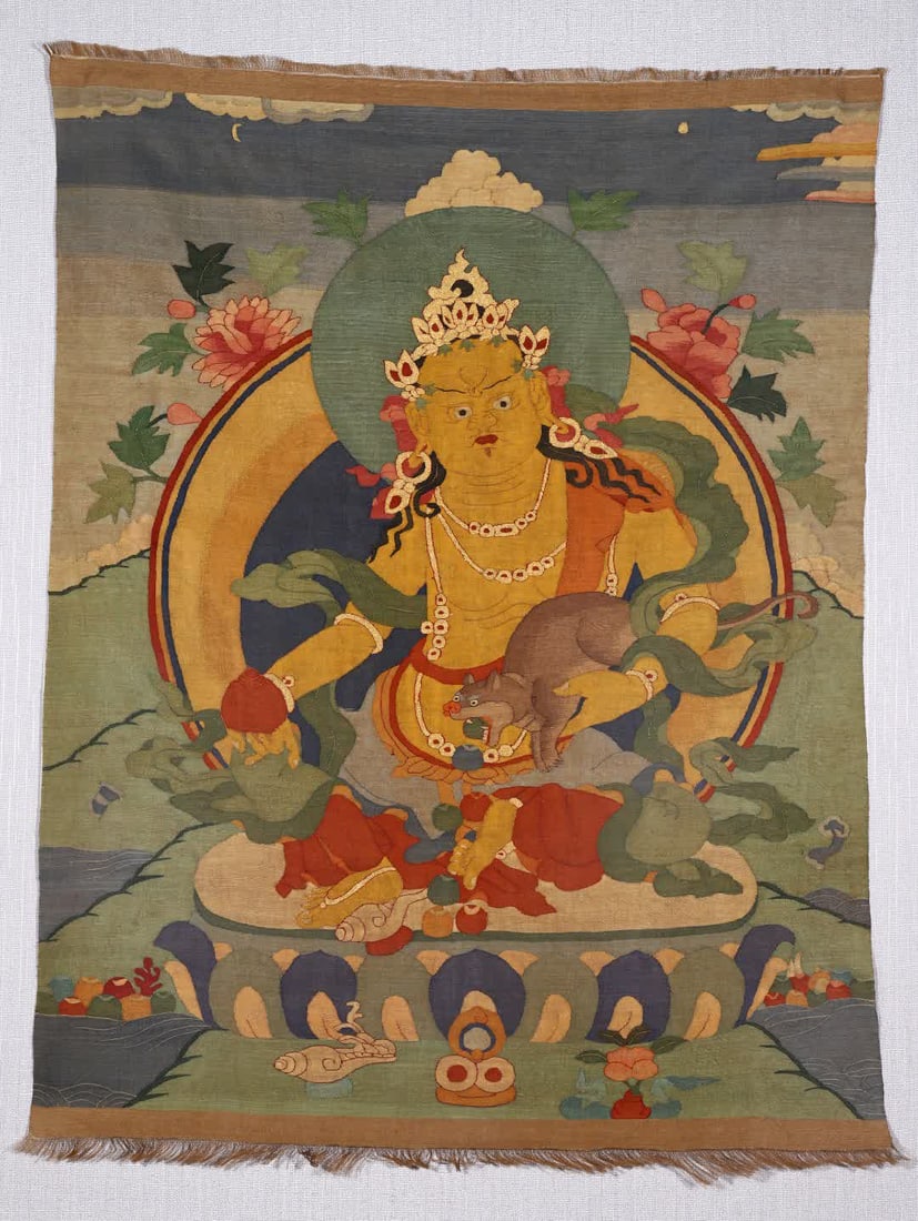 A Qing Dynasty kesi thangka: Qing Dynasty kesi thangka SIZE: L:104cm W:76cm (The Dimensions Of All Batches Are Manually Measured.If You Need More Detailed Information, Please Contact Our Customer Service Before Bidding.)
