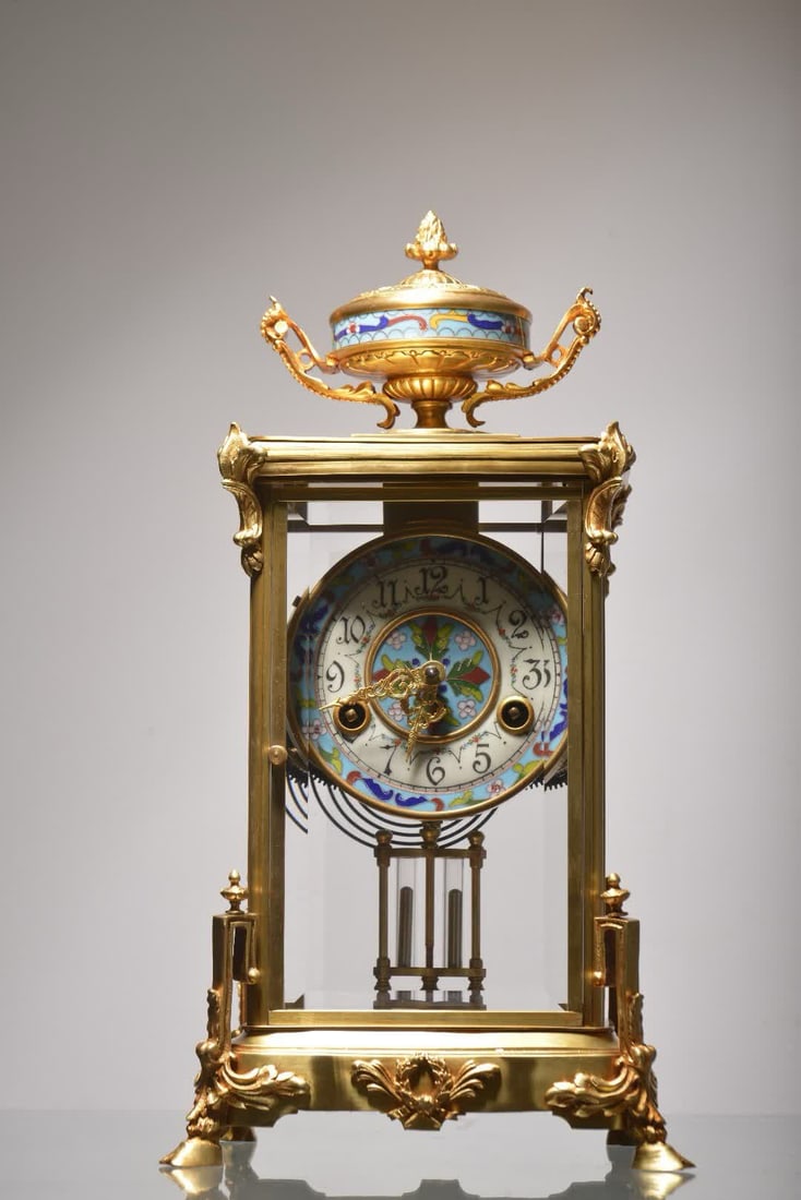 A 19th-century French bronze gilt enamel four-ming bell: Nineteenth century: French gilt bronze enamel four-ming bell SIZE: H:40cm W:21cm (The Dimensions Of All Batches Are Manually Measured.If You Need More Detailed Information, Please Contact Our Customer