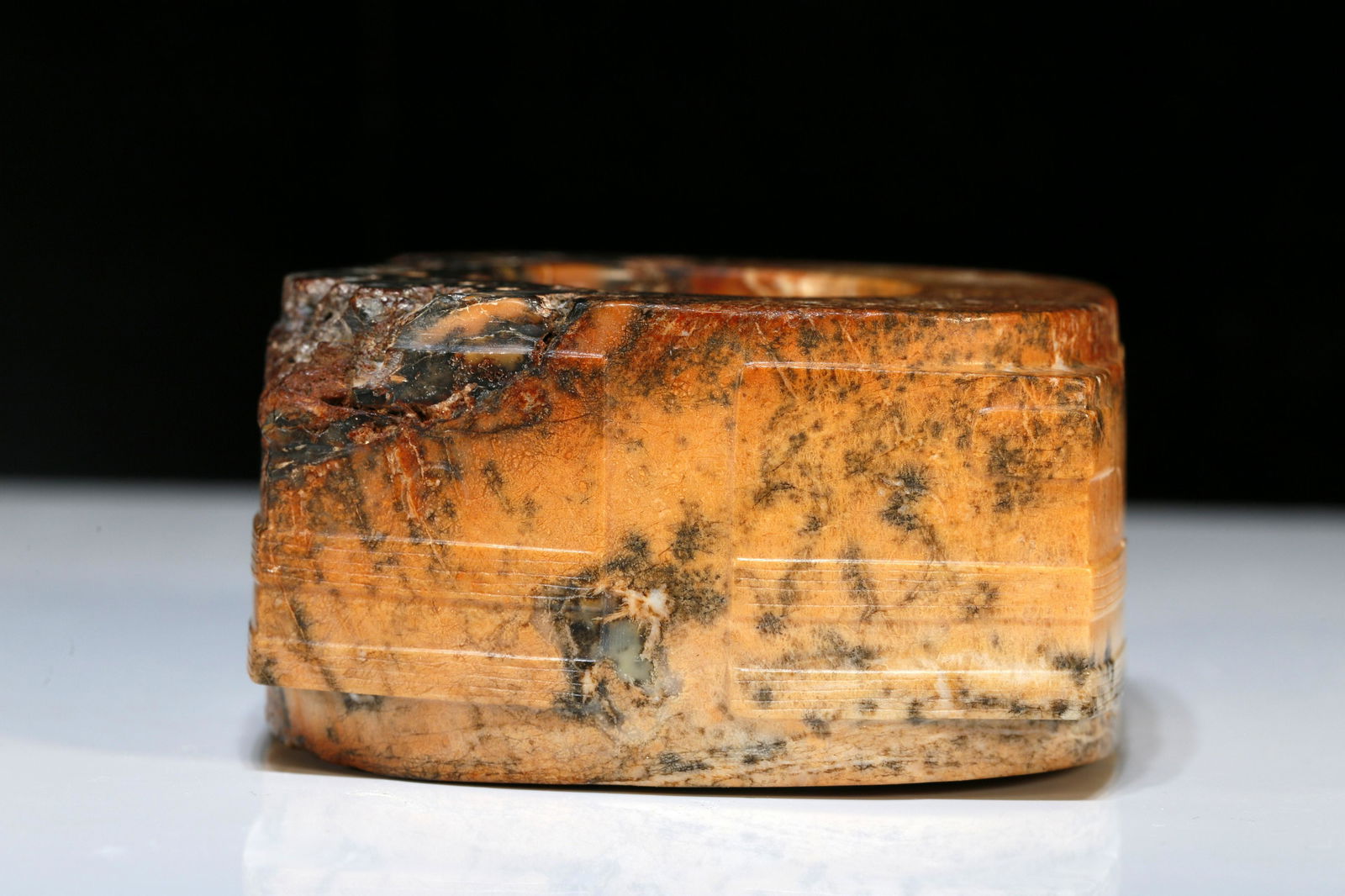 A Lustrous Liangzhu culture white jade Cong (1 of 7)