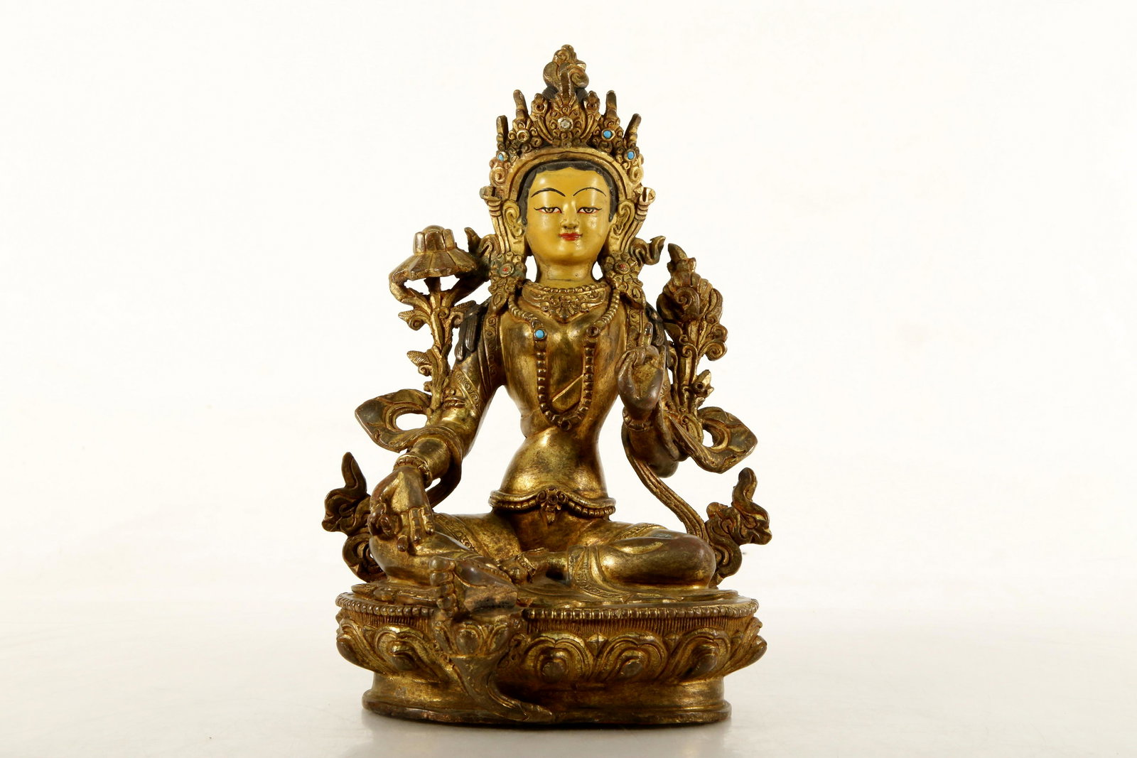 Gilt Bronze Buddhist Figure of Tara (1 of 7)