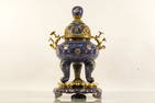 A Cloisonne Lotus Tripod Censer