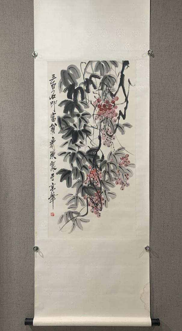 A Chinese Ink Painting Hanging Scroll By Qi Baishi (1 of 7)
