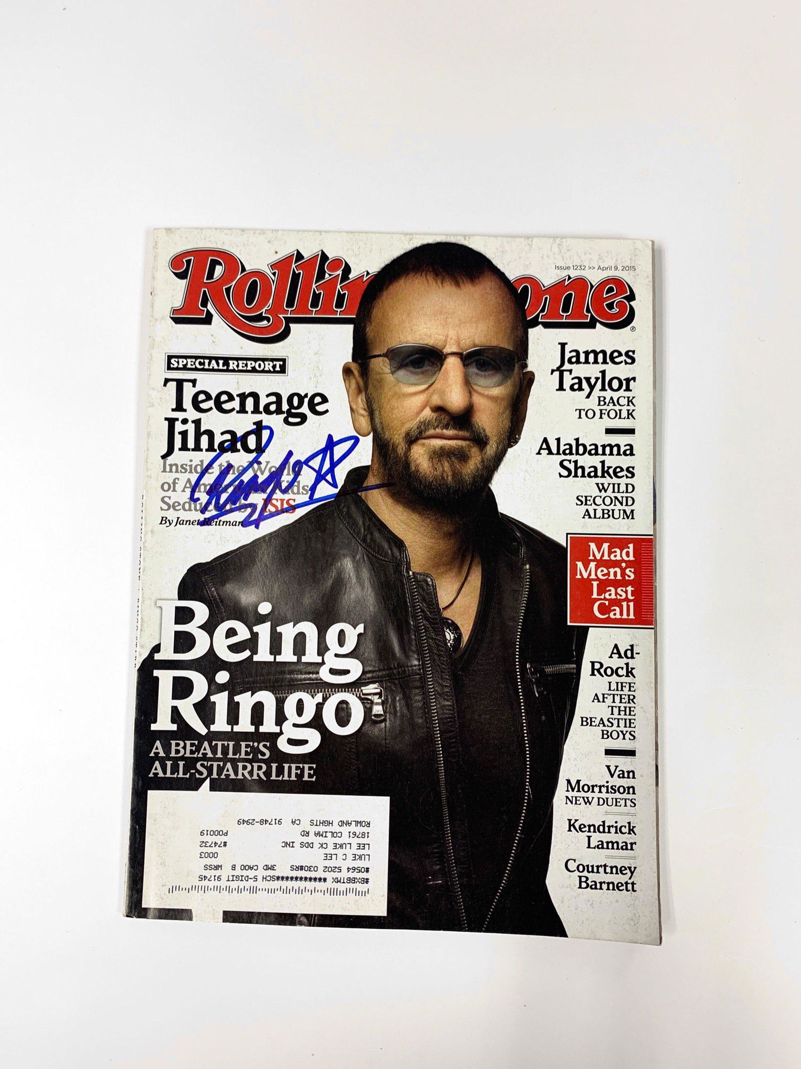 Ringo Starr Signed Rolling Stone Magazine (1 of 1)