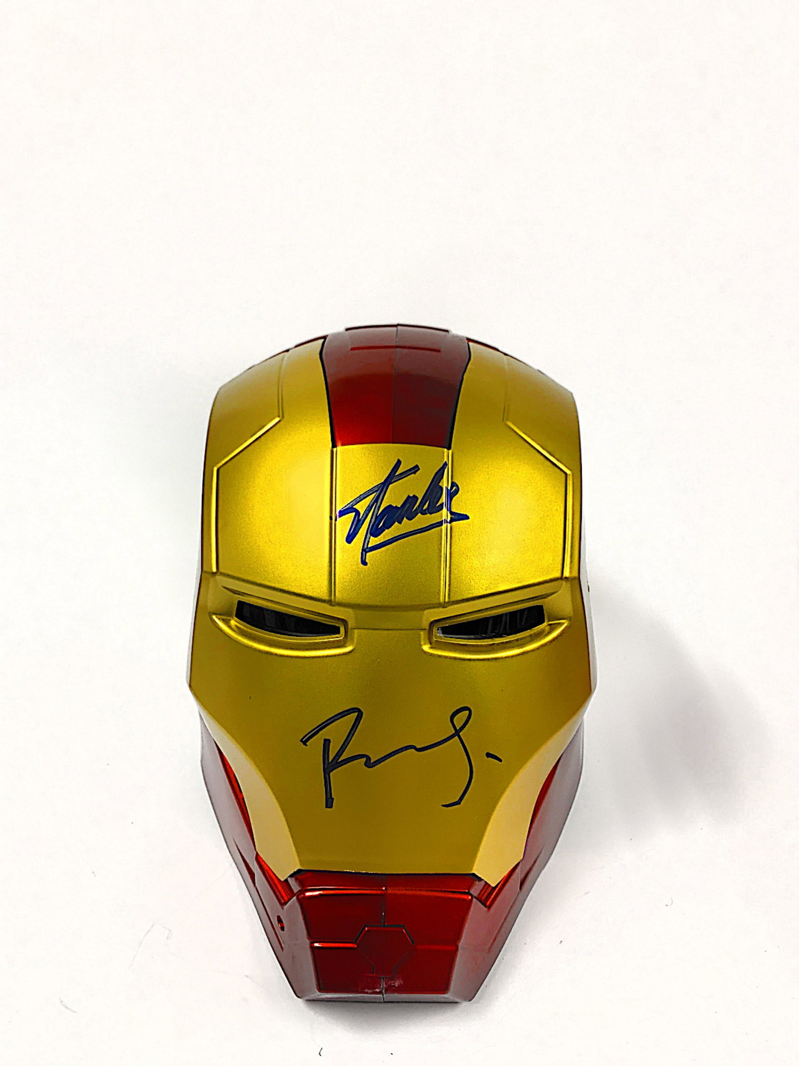 Autograph Signed Iron Man Helmet: Autograph By: Robert Downey Jr, Stan LeeItem is in Excellent Condition and Certified. Please read our terms before placing bids.