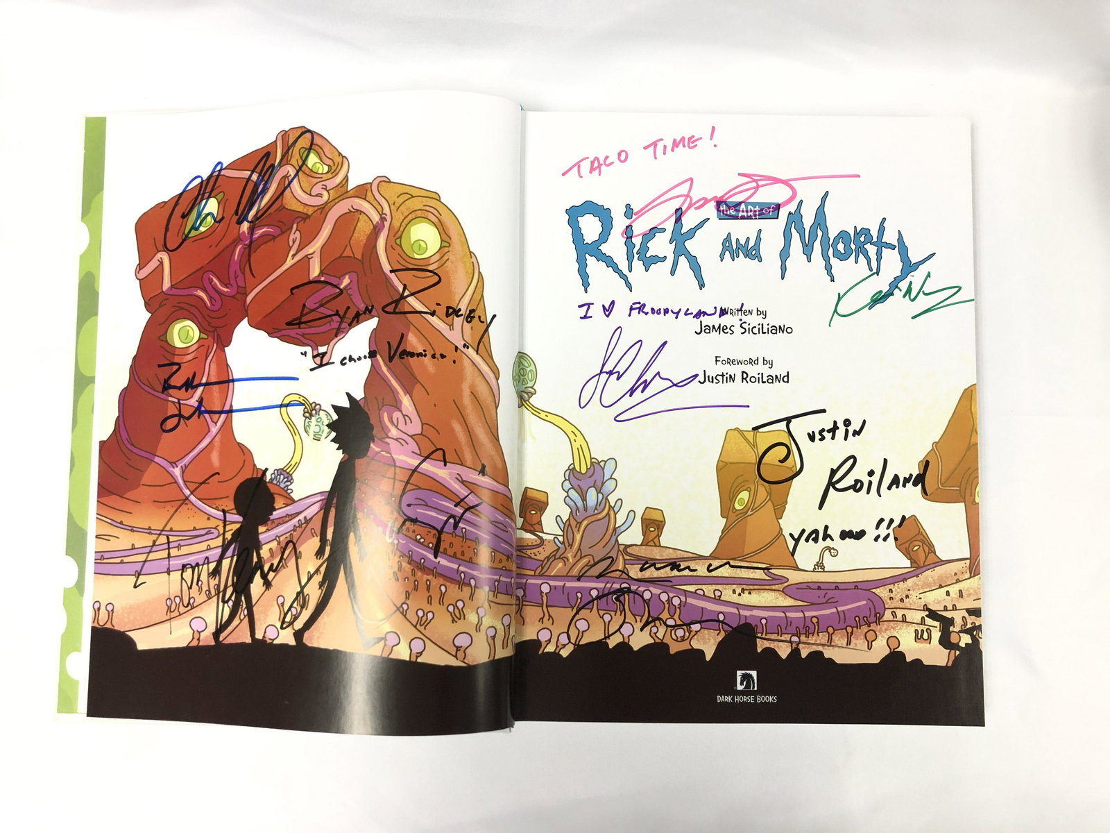 Dan Harmon Justin Roiland Autograph Autograph Signed: Autograph Includes: Maurice LaMarche, Dan Harmon, Justin Roiland, Tom Kenny, Brandon Johnson, Cassie SteeleItem is in Excellent Condition and Certified. Please read our terms before placing bids.