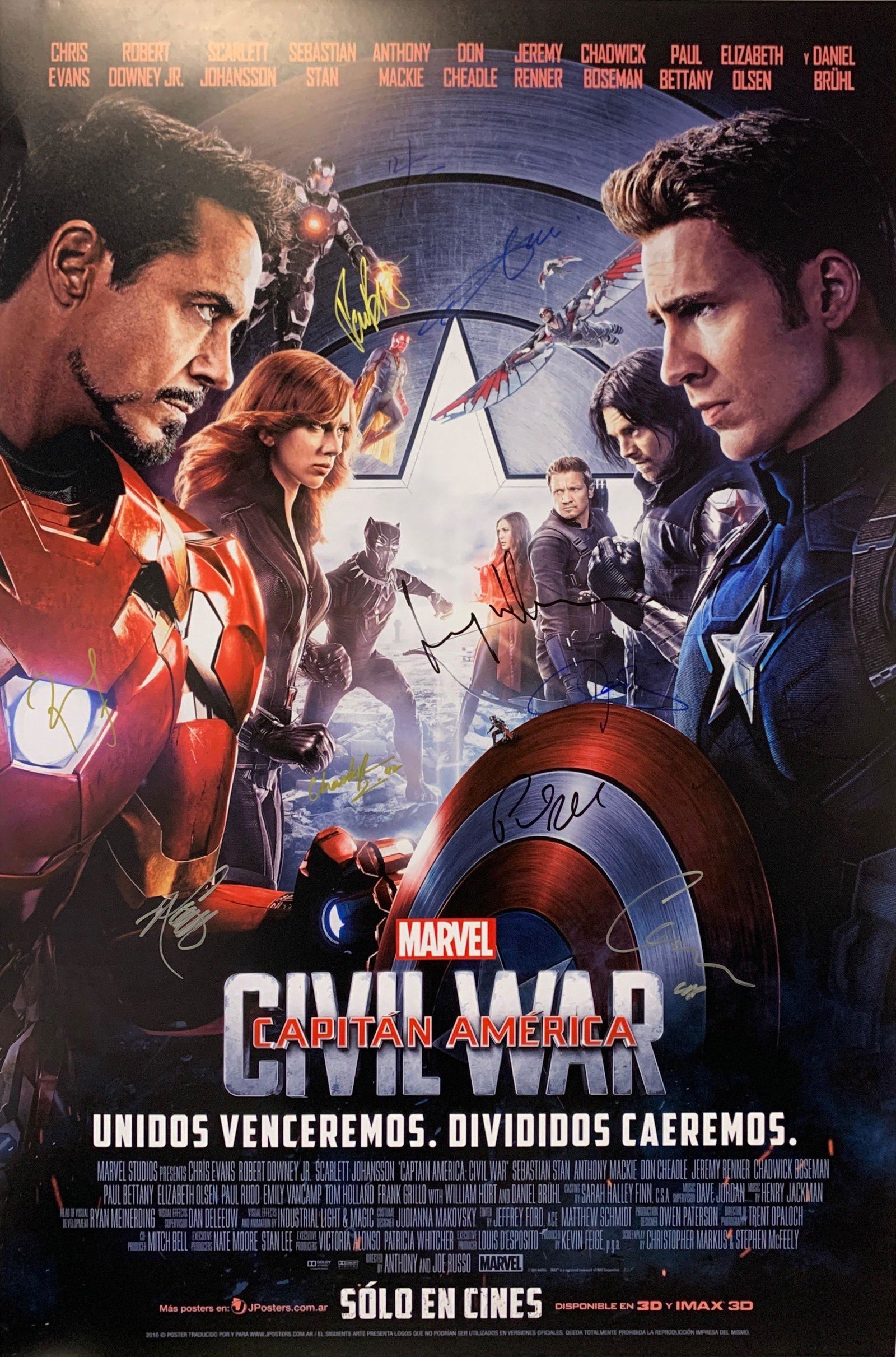Autograph Captain America Civil War Poster (1 of 1)