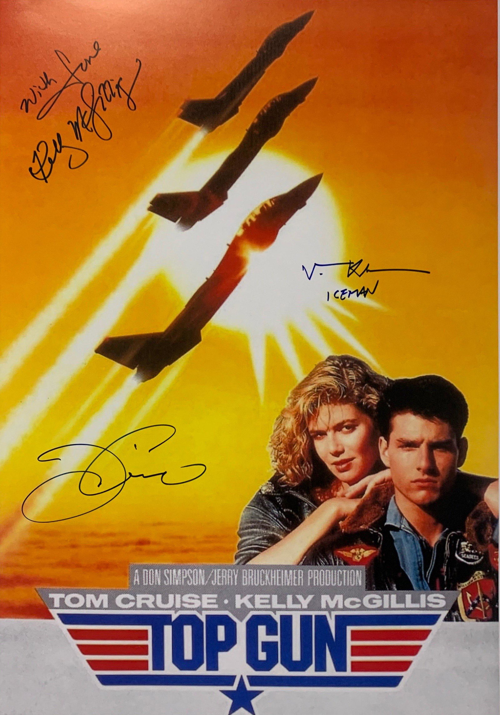 Tom Cruise Autograph Top Gun Poster: Category: Autograph CollectiblesAutograph Includes: Tom Cruise, Kelly McGillis, Val KilmerSize : 24' x 18'Excellent Condition and Certified Please read our termsn before placing bids.