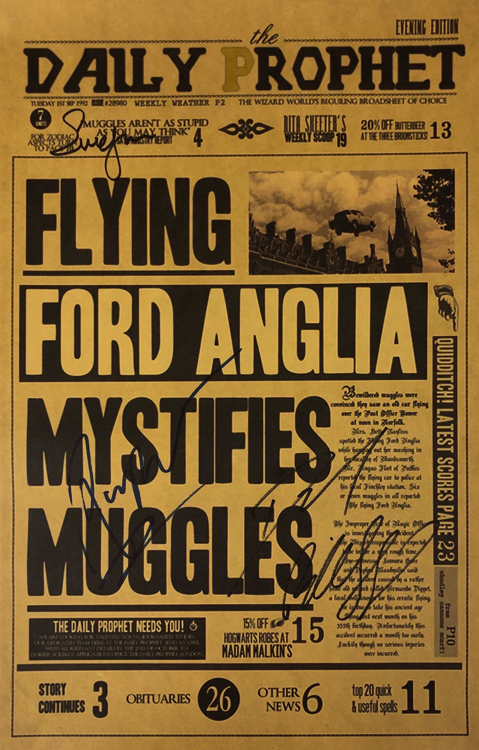 Harry Potter Daniel Radcliffe Poster Autograph (1 of 1)