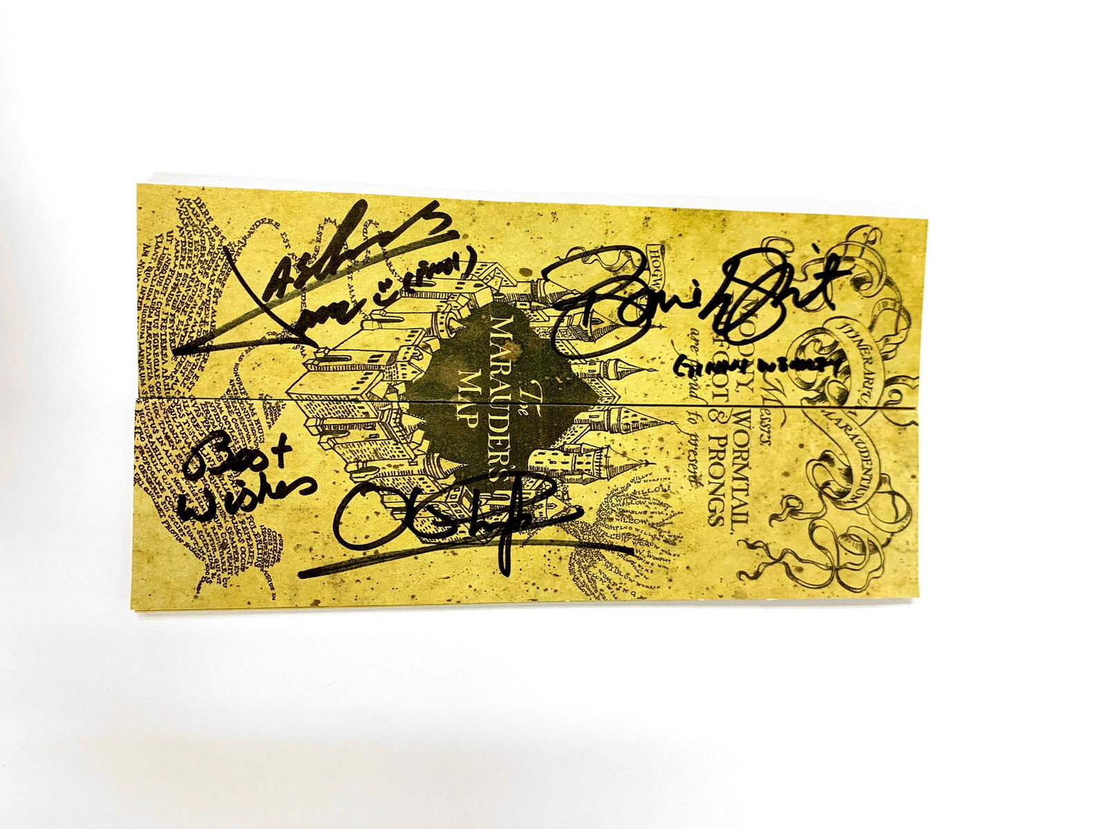 Signed Harry Potter Oliver James Phelps Map (1 of 3)