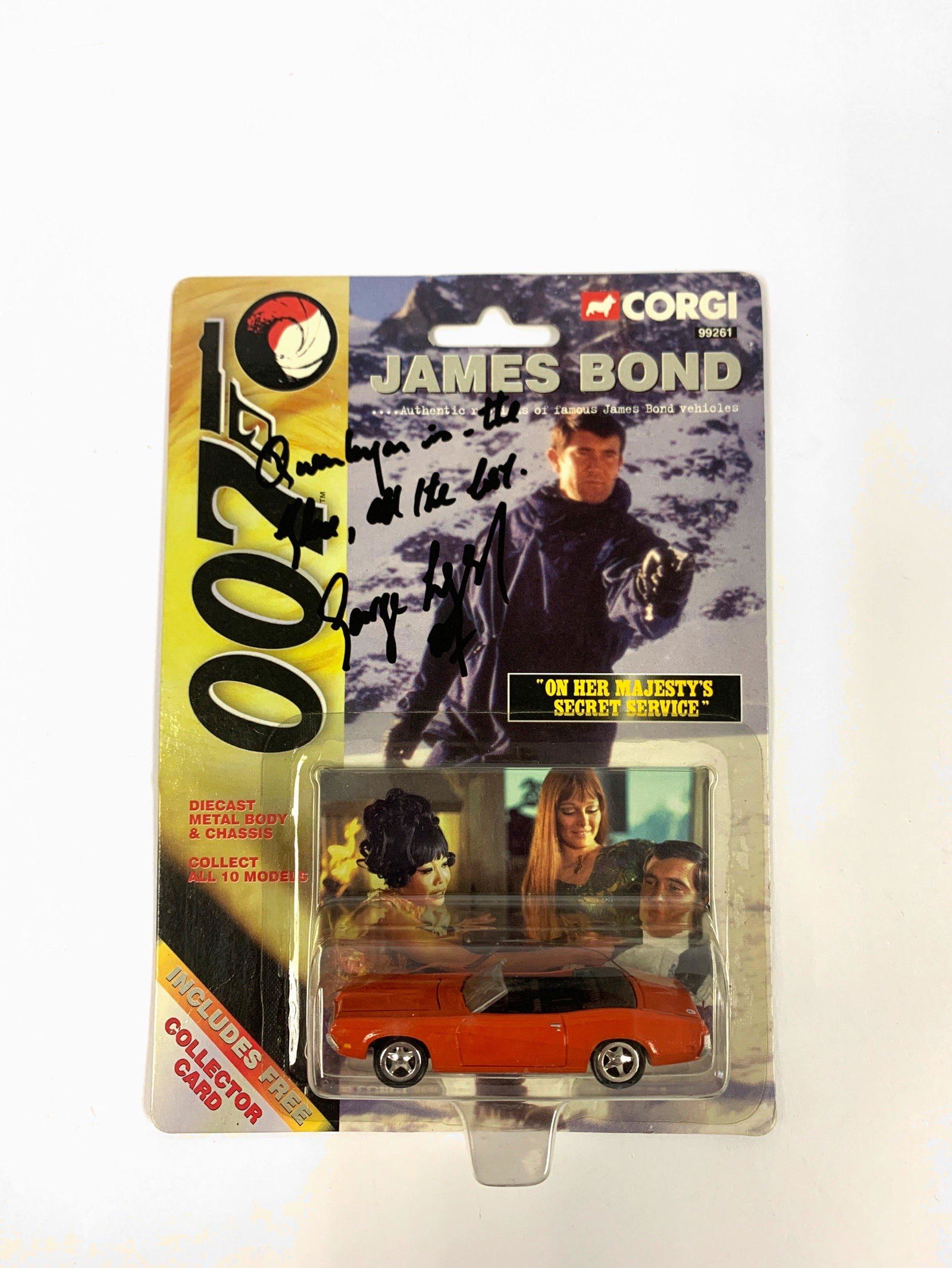 Autograph Signed James Bond George Lazenby Toy Car (1 of 2)