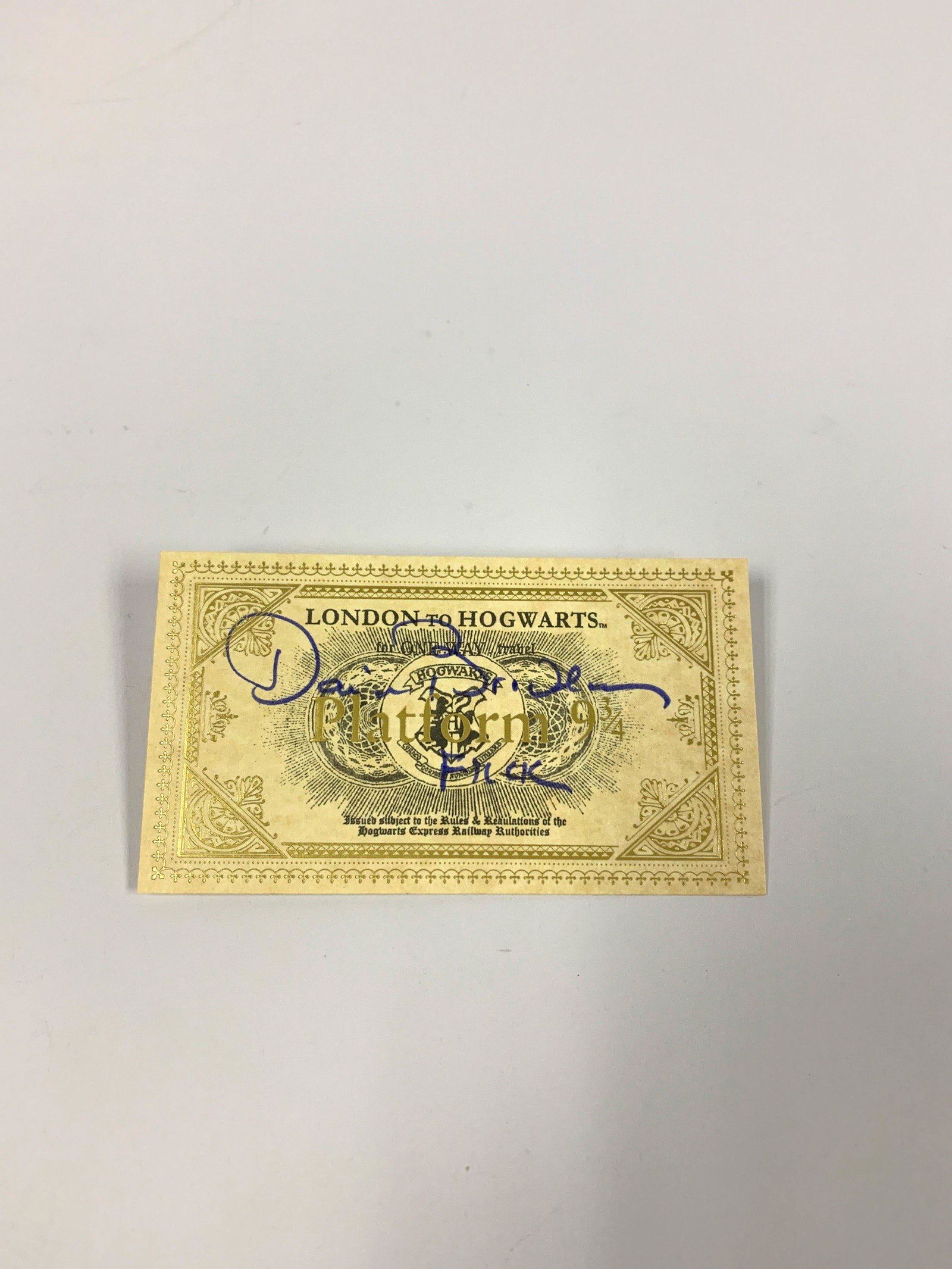 Autograph Signed Harry Potter Train Ticket Bradley (1 of 1)