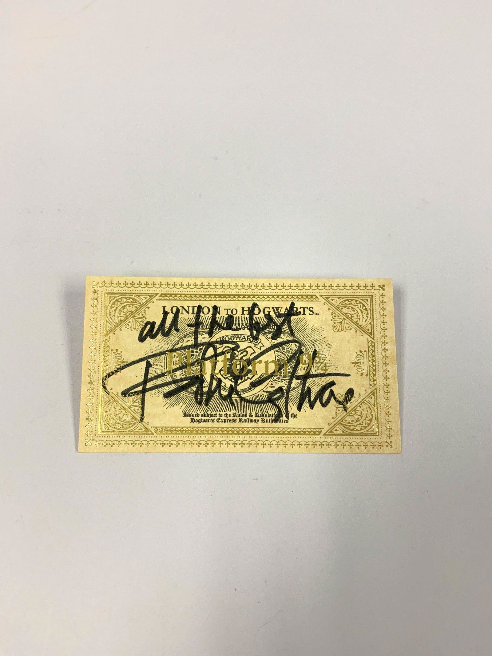 Autograph Signed Harry Potter Train Ticket Coltrane (1 of 1)