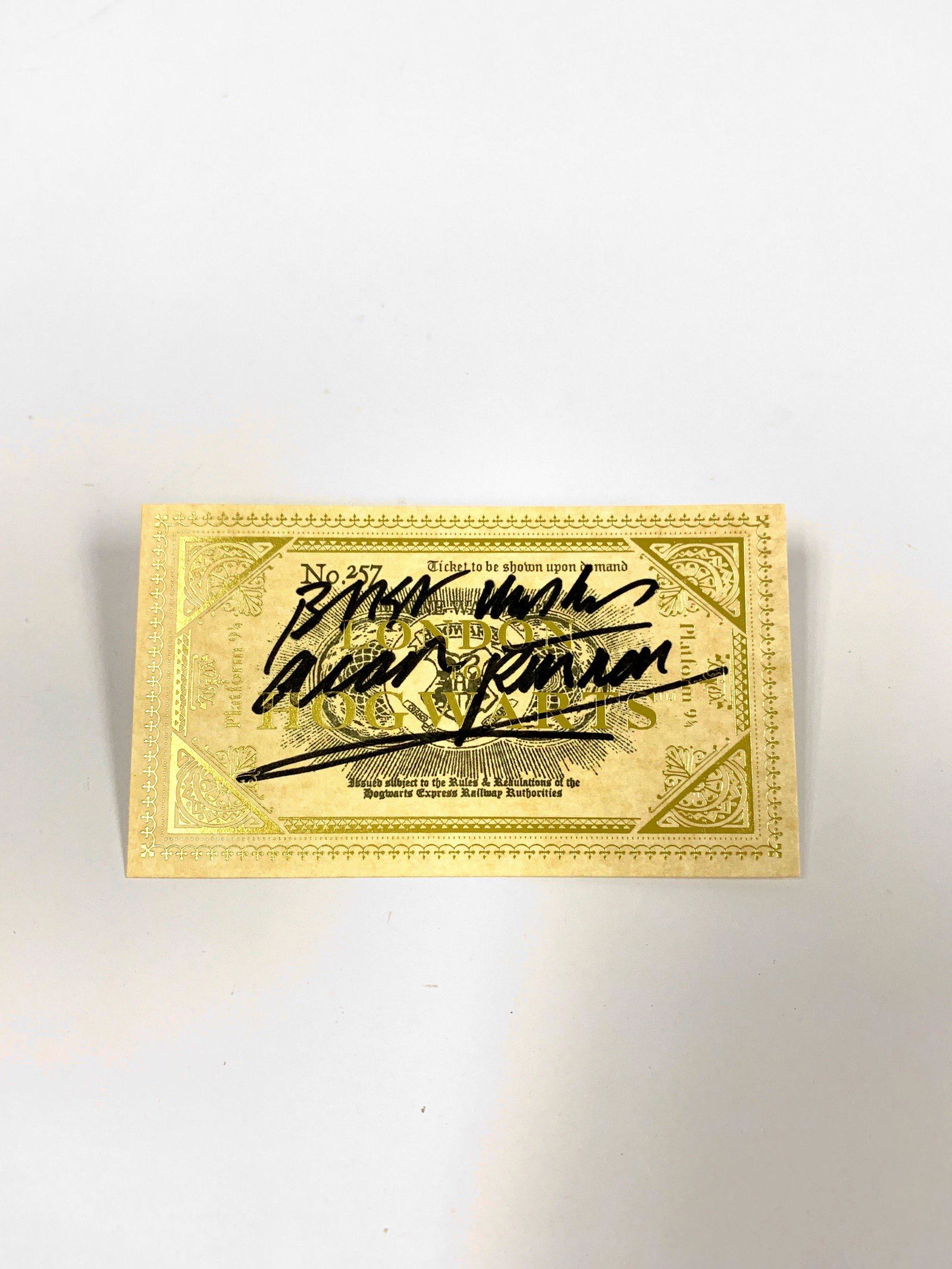 Autograph Signed Harry Potter Train Ticket Rickman (1 of 1)