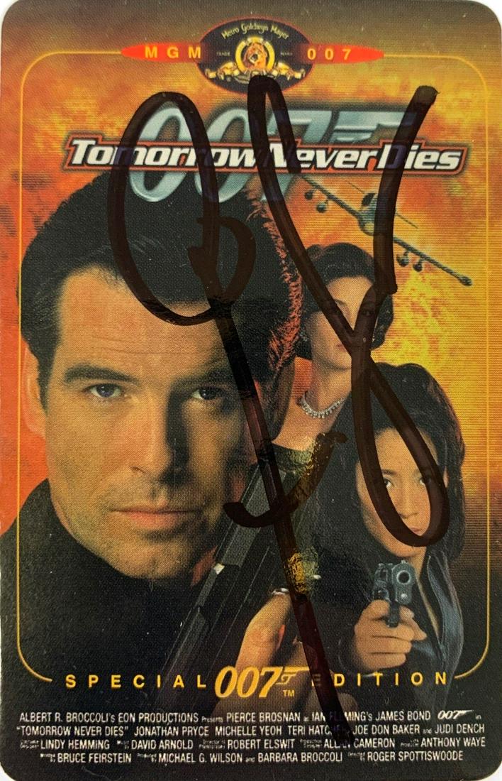 Signed James Bond 007 Pierce Brosnan Playing Card (1 of 1)