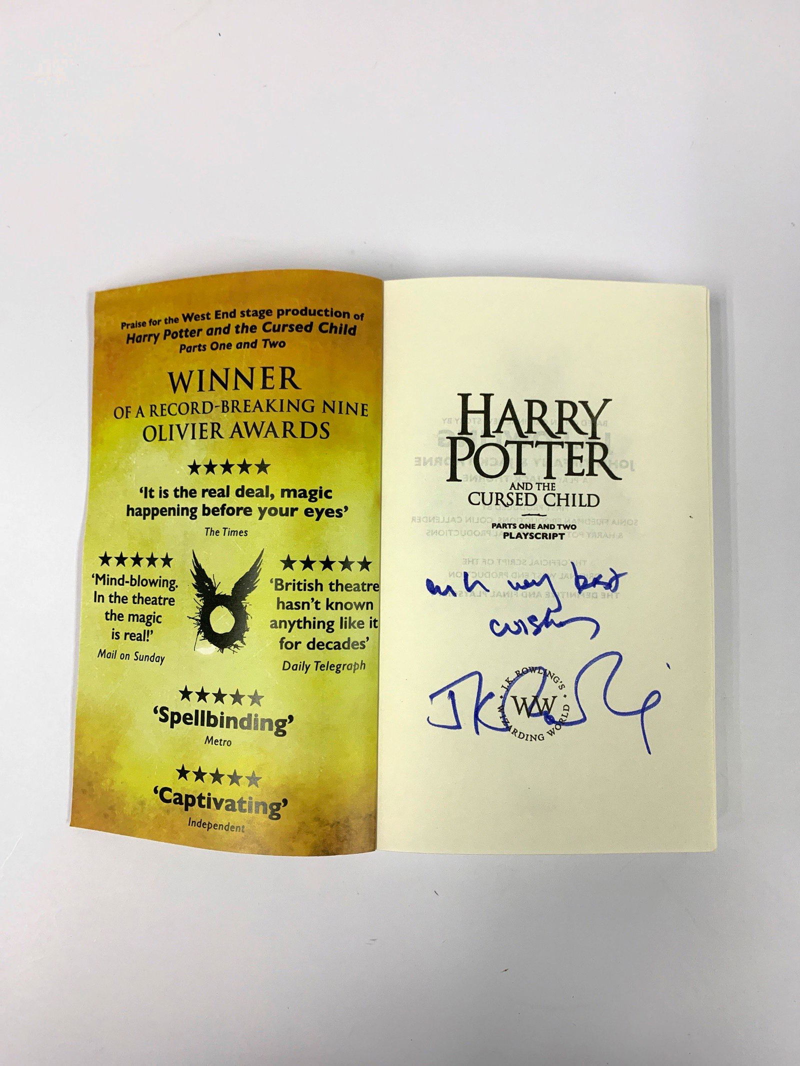 Autograph Signed Harry Potter Cursed Child Book (1 of 3)