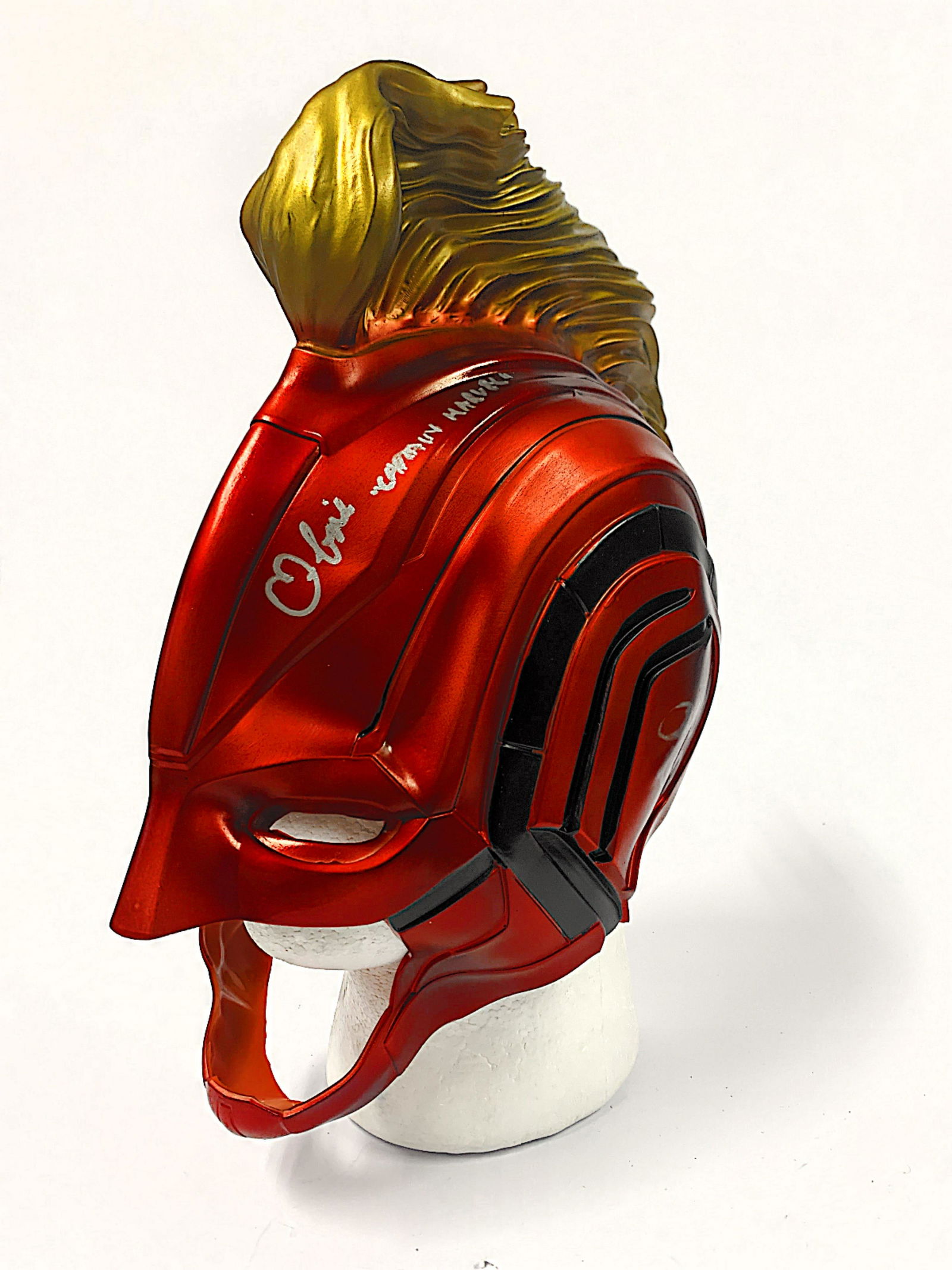 Signed Captain Marvel Brie Lason Mask (1 of 4)