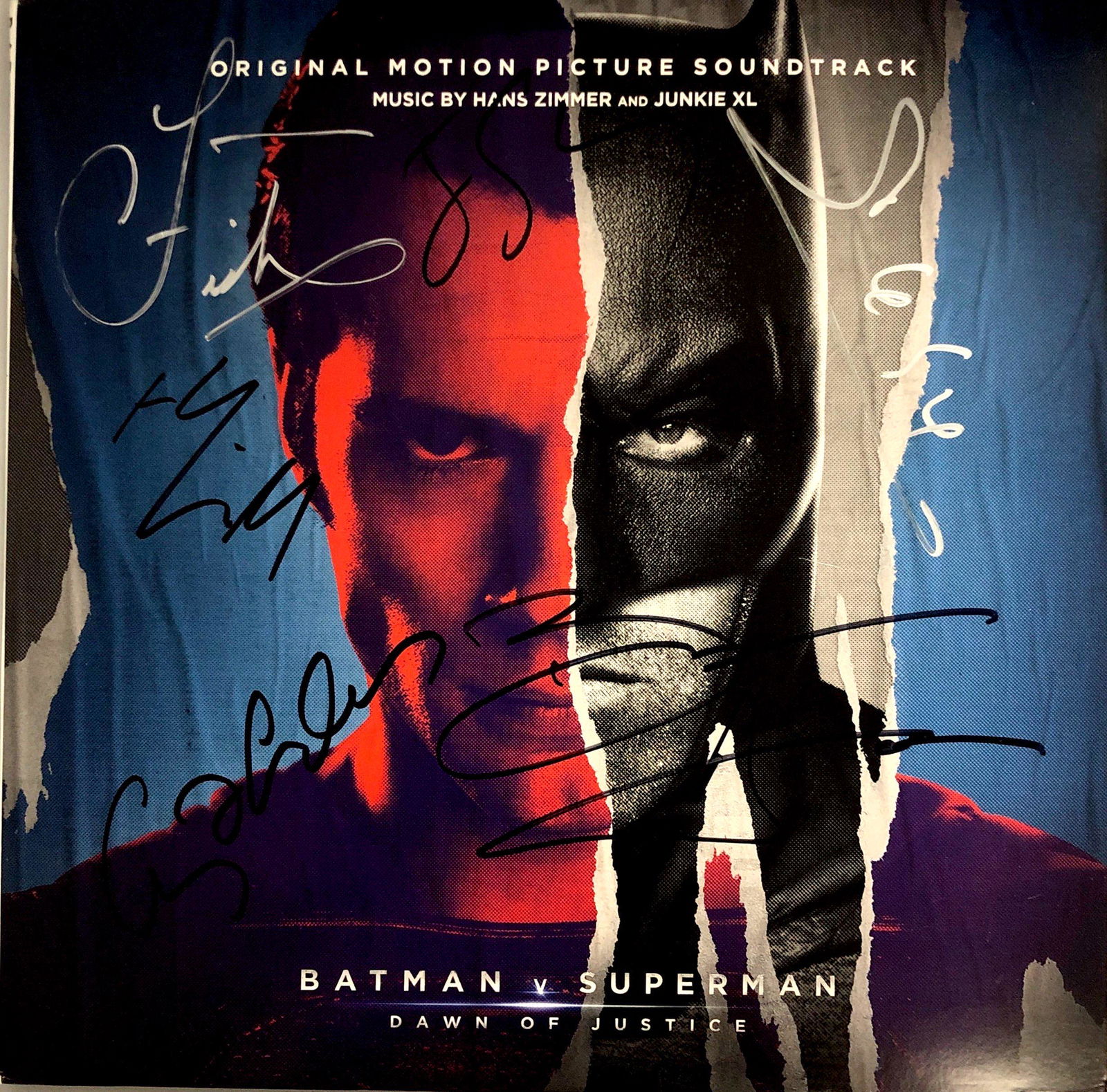 Gal Gadot Henry Cavill Signed Superman Batman Vinyl (1 of 1)