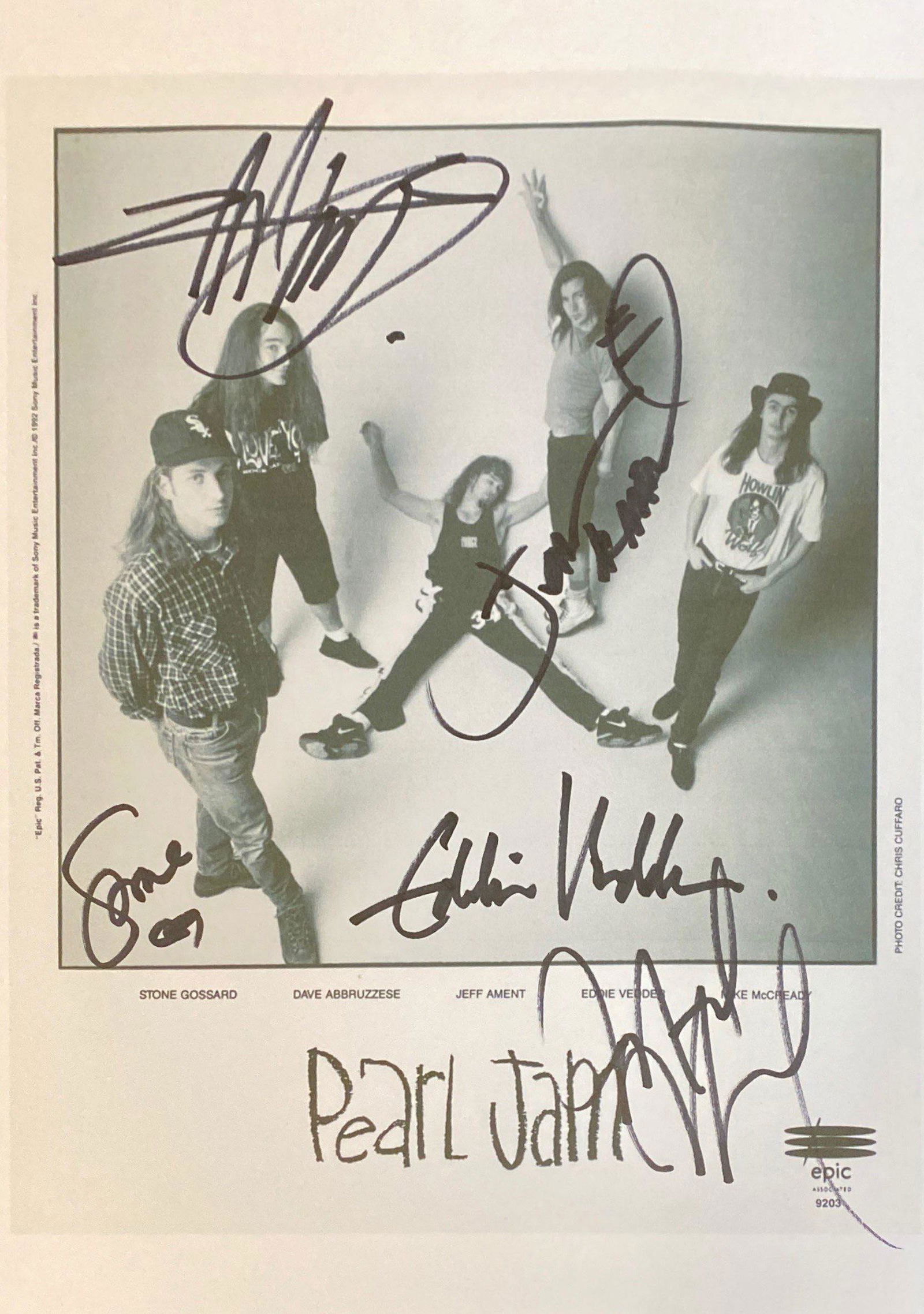 Signed Pearl Jam Media Press Photo (1 of 1)