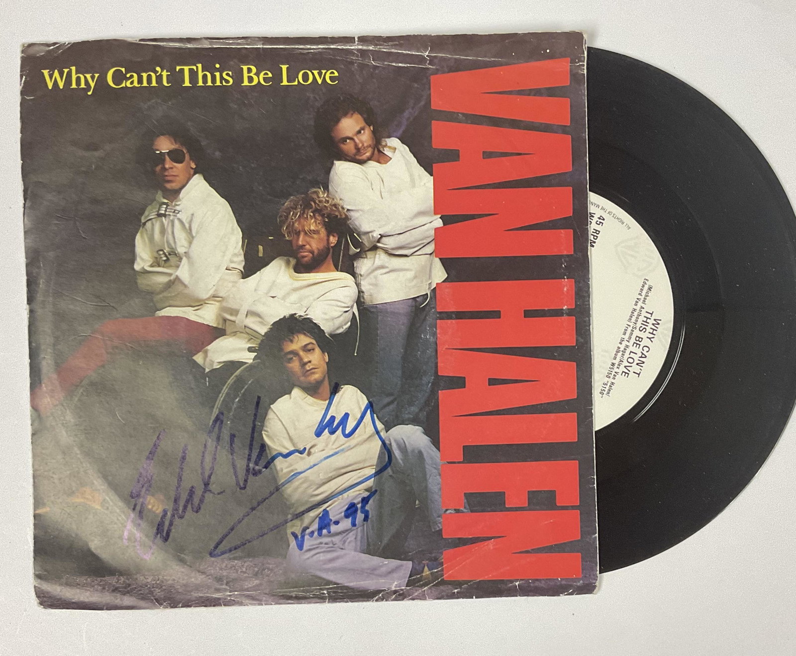 Autograph Signed Van Halen Why Cant This Be Love Vinyl (1 of 1)