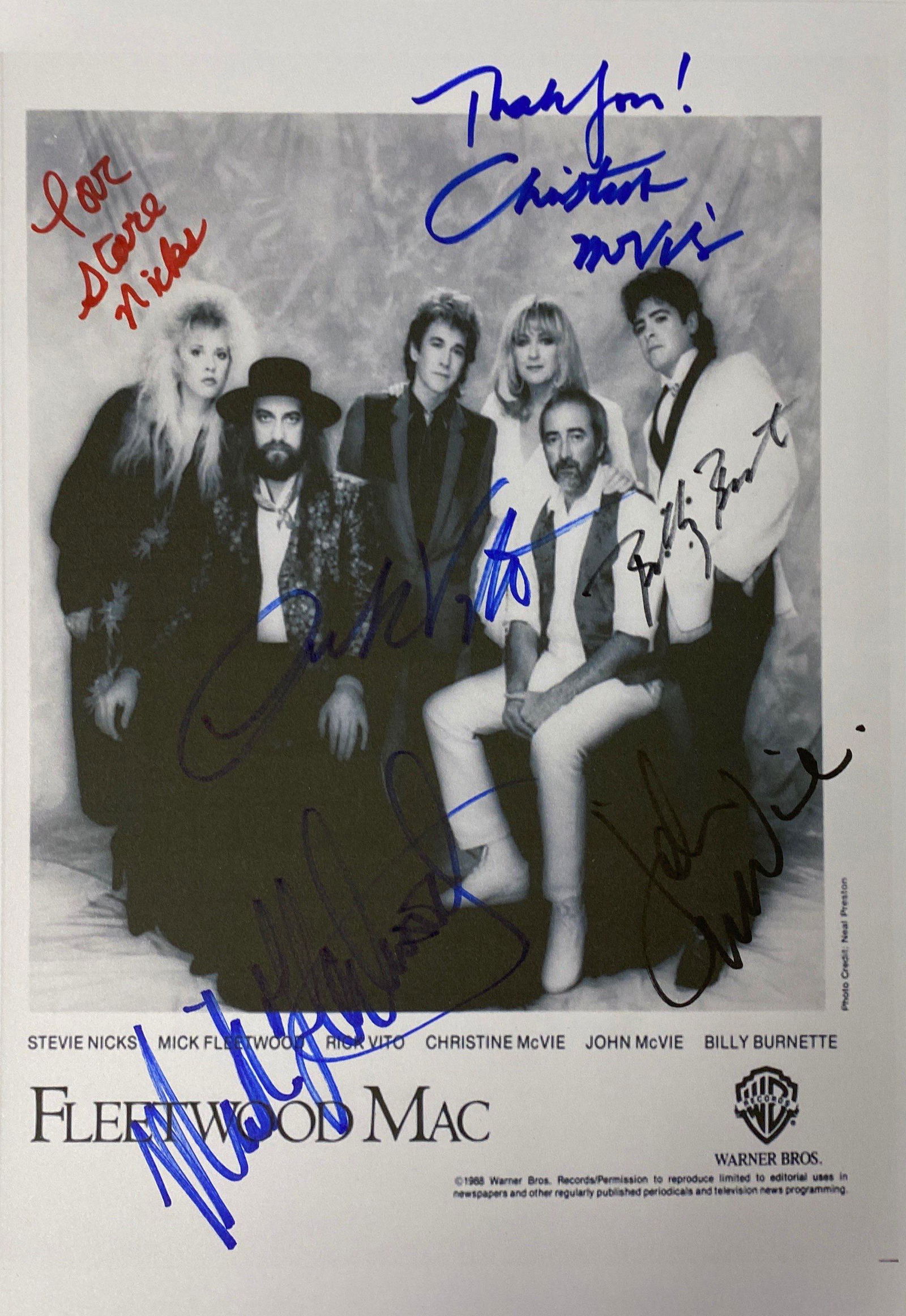 Signed Fleetwood Mac Media Press Photo (1 of 1)
